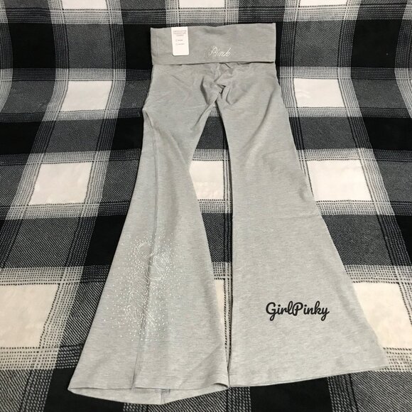 vs PINK flare leggings IN HEATHER GREY BLING NEW RELEASE M-XXL & SHORT LENGTH - Picture 3 of 10